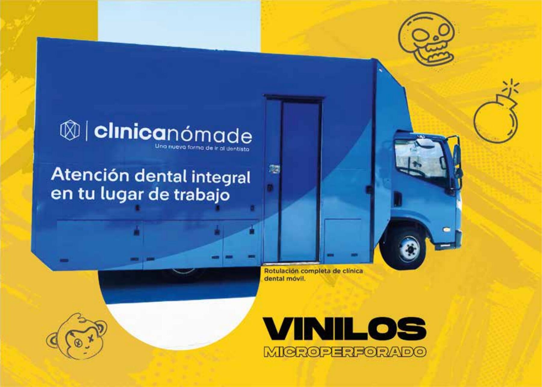 Vinilo aplicado sobre vidrios y superficies de vehículos y locales