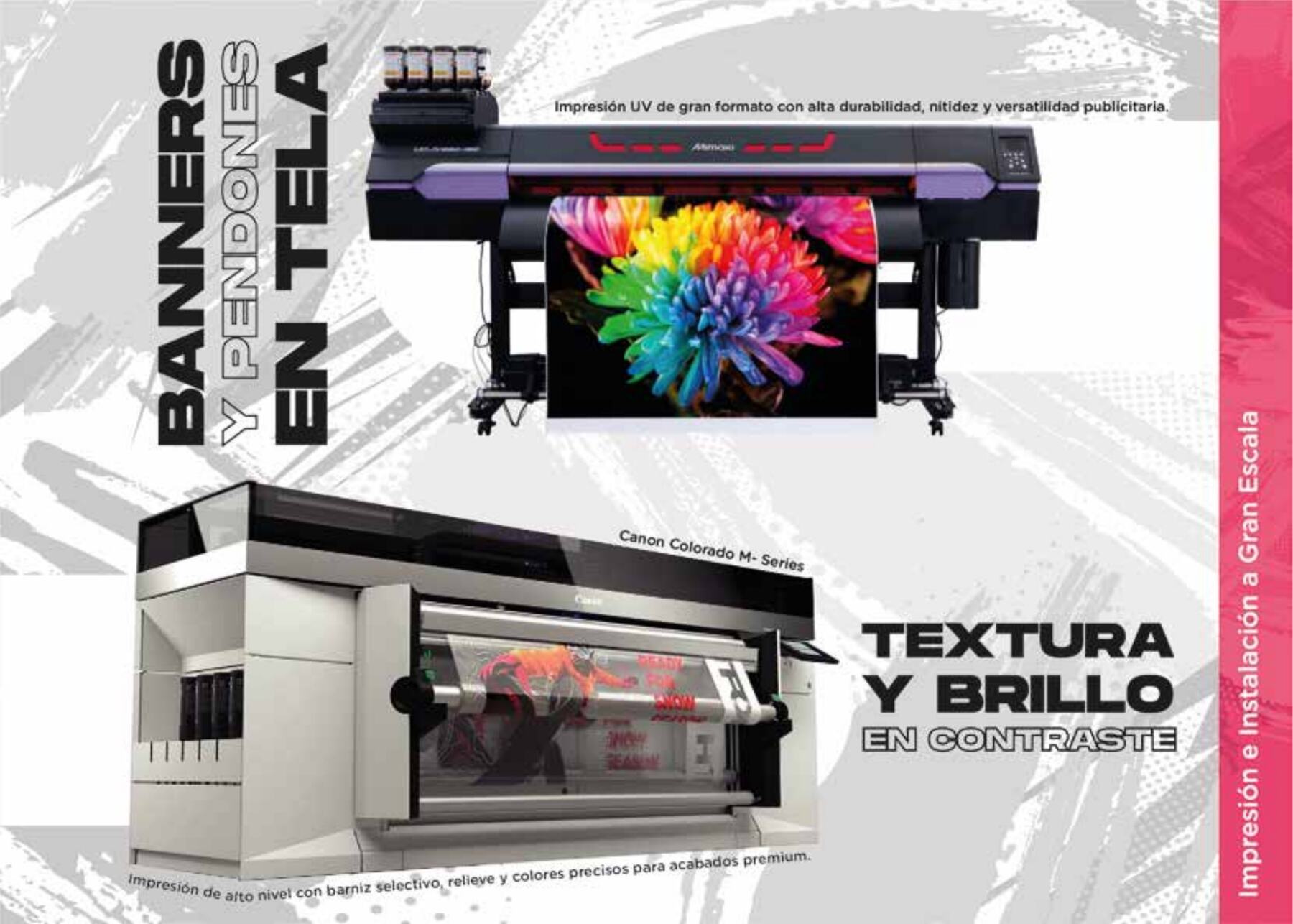 Impresión de pendones y telas con color estable