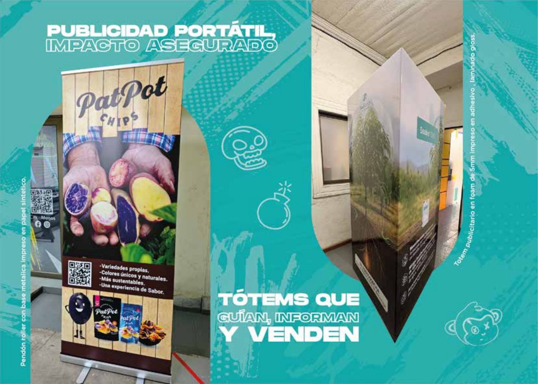 Pendón roller armado, publicidad portátil lista para trasladar